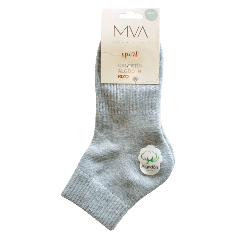 Calcetín sport unisex de rizo MVA, gris