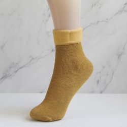 Calcetín térmico forro polar infantil, mostaza