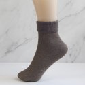 Calcetín térmico forro polar infantil, marrón