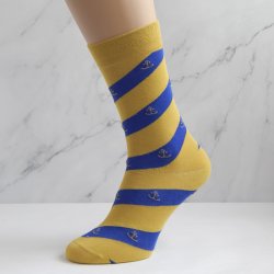 Calcetín clásico anclas con rayas, amarillo