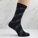 Calcetín clásico anclas con rayas, negro