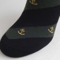 Calcetín clásico anclas con rayas, negro