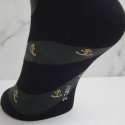 Calcetín clásico anclas con rayas, negro