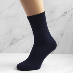 Calcetín de lana para hombre, azul marino