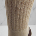 Calcetín mujer media caña bicolor, beige
