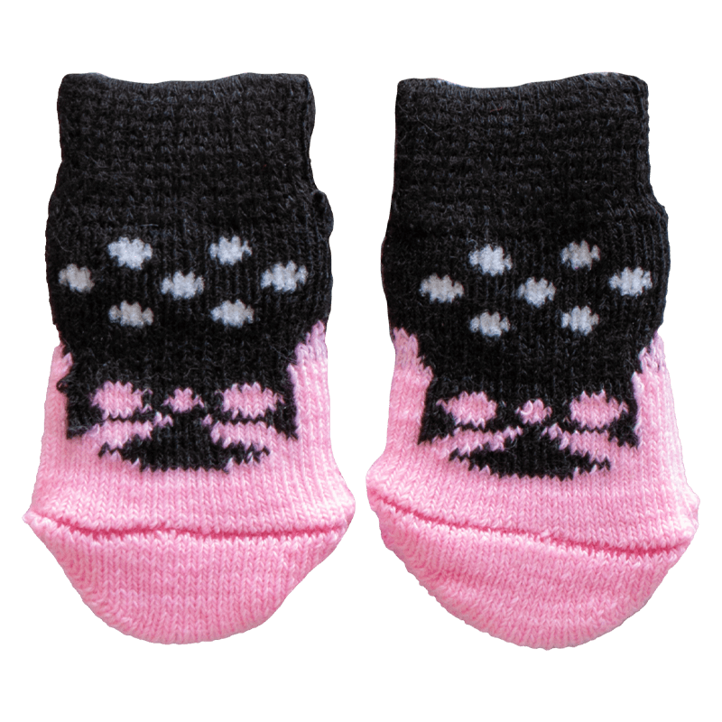 Calcetines para mascotas negro-rosa