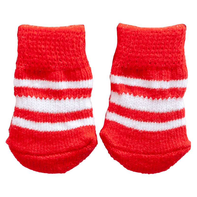 Calcetines para mascotas rojo rayas