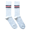 Calcetines básicos deportivos rayas unisex blanco