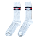 Calcetines básicos deportivos rayas unisex blanco