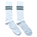 Calcetines básicos deportivos rayas unisex blanco