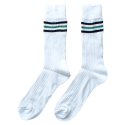 Calcetines básicos deportivos rayas unisex blanco