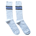 Calcetines básicos deportivos rayas unisex blanco