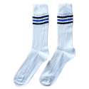 Calcetines básicos deportivos rayas unisex blanco