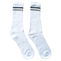 Calcetines básicos deportivos rayas unisex blanco