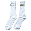 Calcetines básicos deportivos rayas unisex blanco