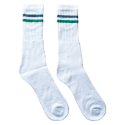 Calcetines básicos deportivos rayas unisex blanco