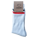 Calcetines básicos deportivos rayas unisex blanco