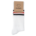 Calcetines básicos deportivos rayas unisex blanco