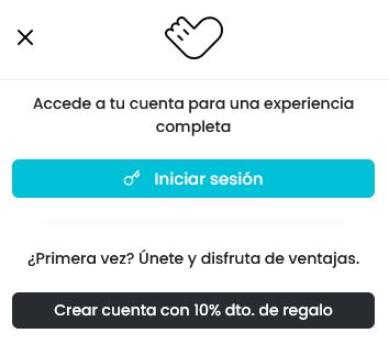 Mi cuenta - acceso directo login y registro